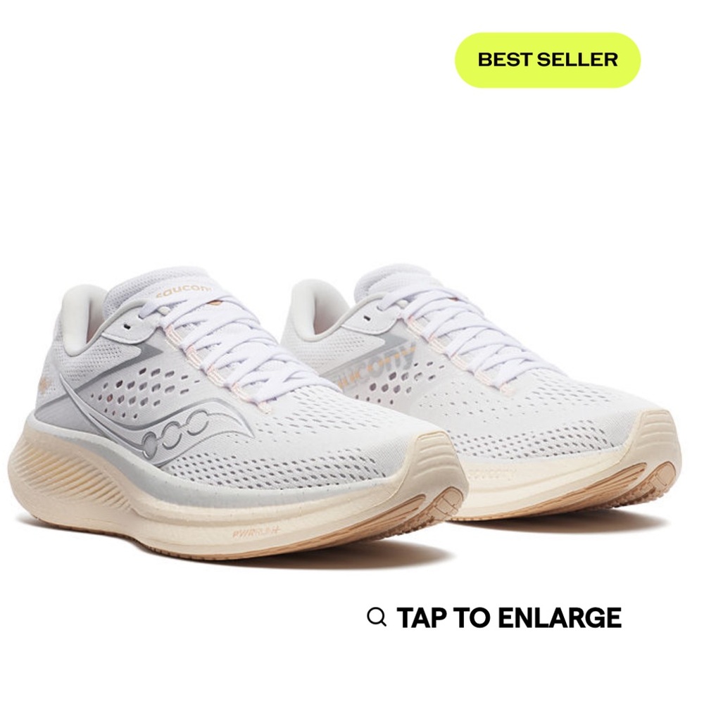 Saucony Ride 17 - Women's Running Shoes - Size 10 - White/Pearl